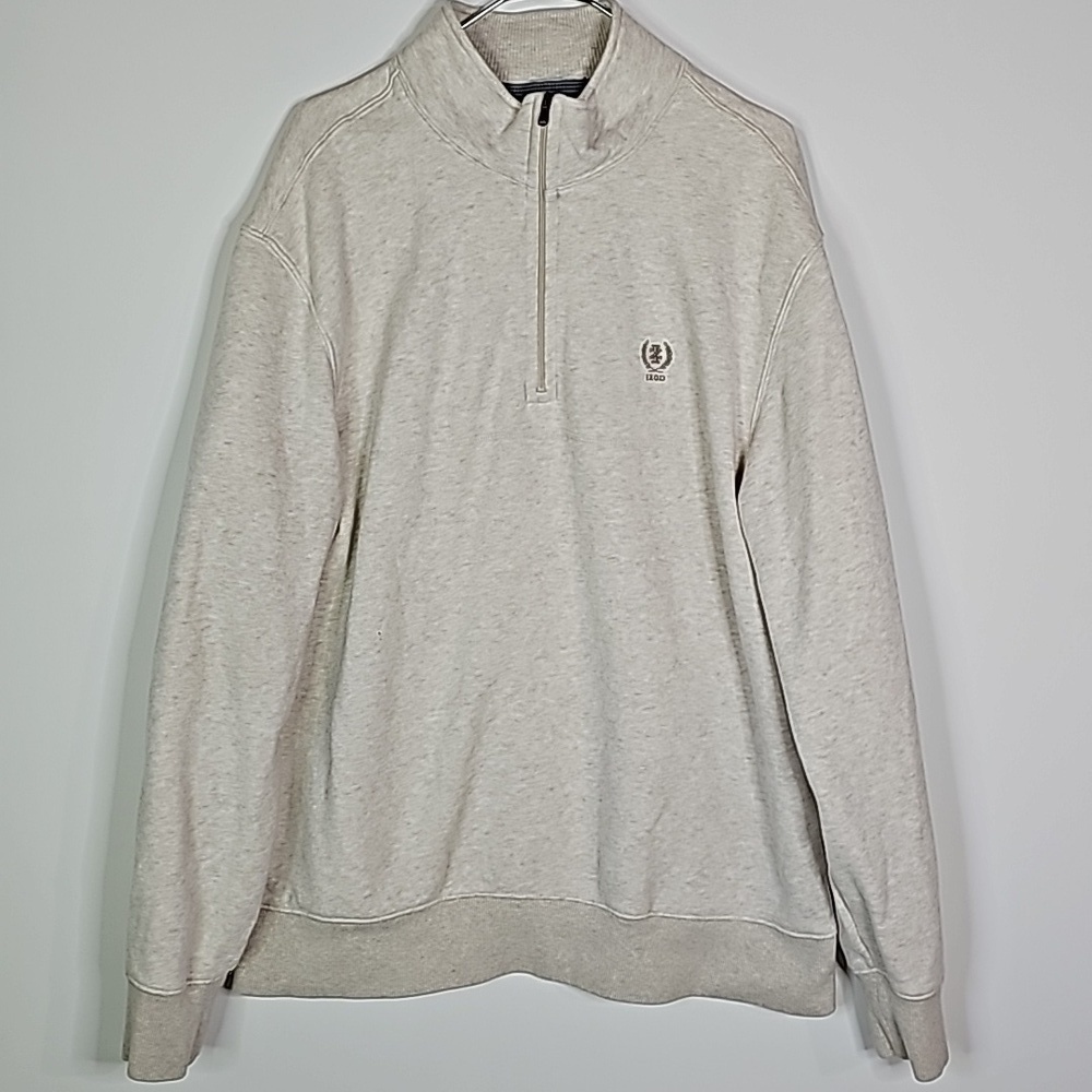 IZOD large cream half zip sweater